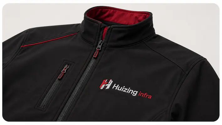 Geborduurde werkkleding met logo van Huizing infra