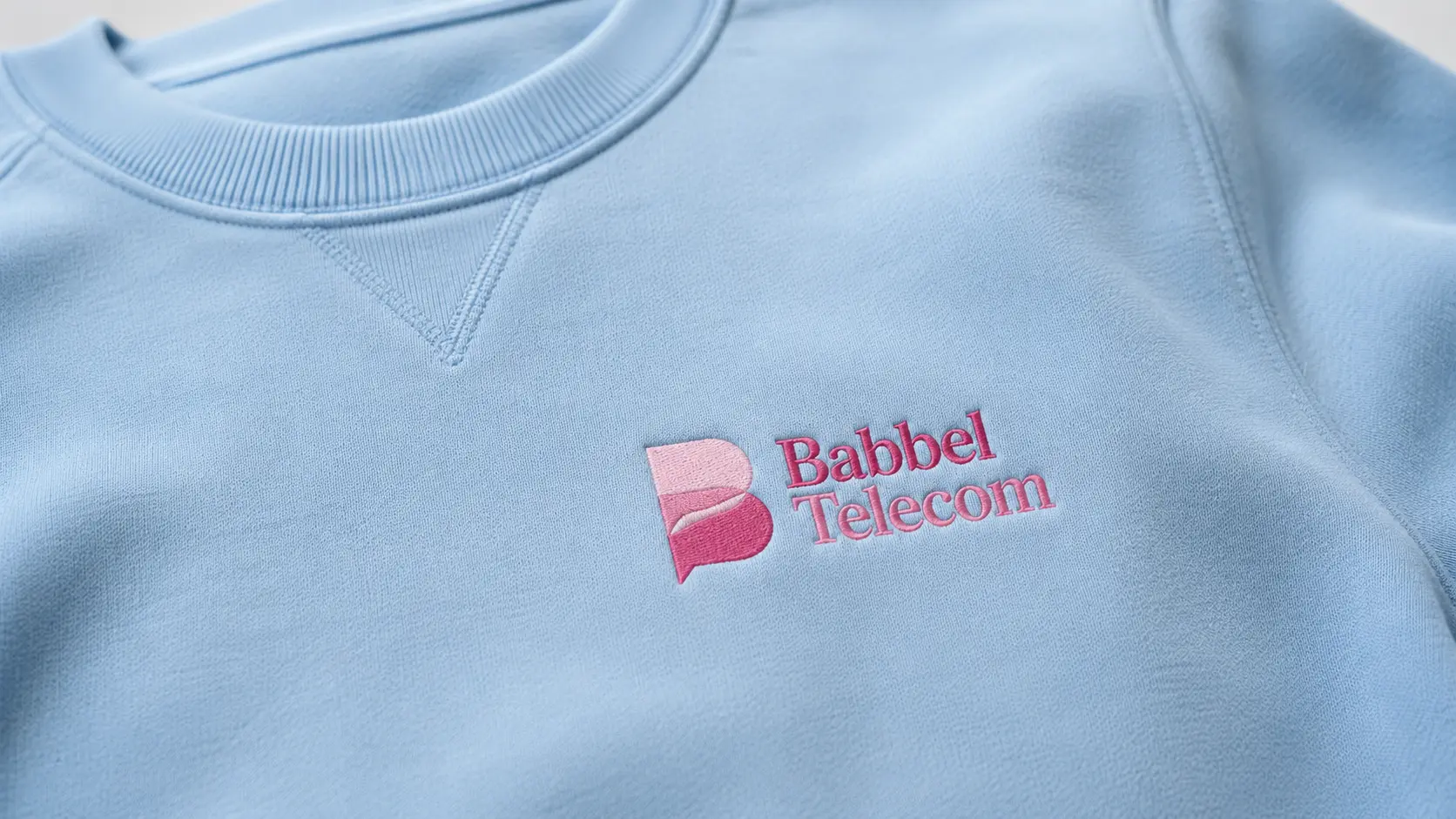 Geborduurde sweater of hoodie met logo van Babbel Telecom