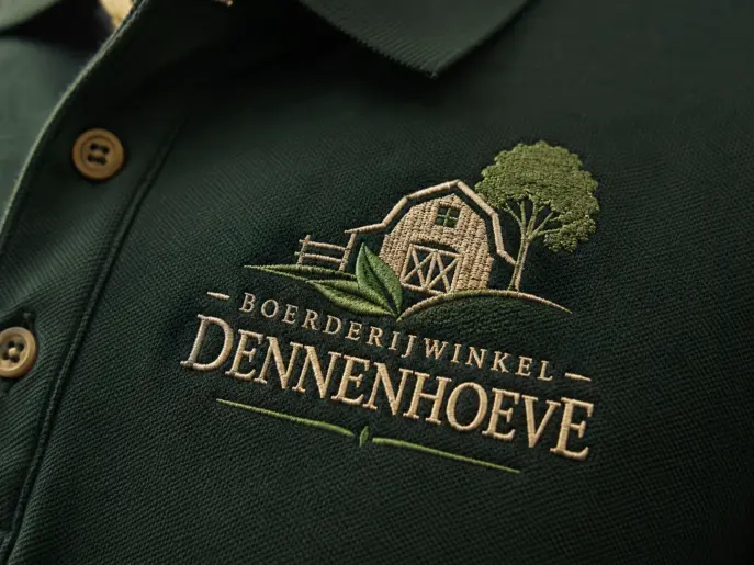 Geborduurde polo met logo van Boerderijwinkel Denenhoeve