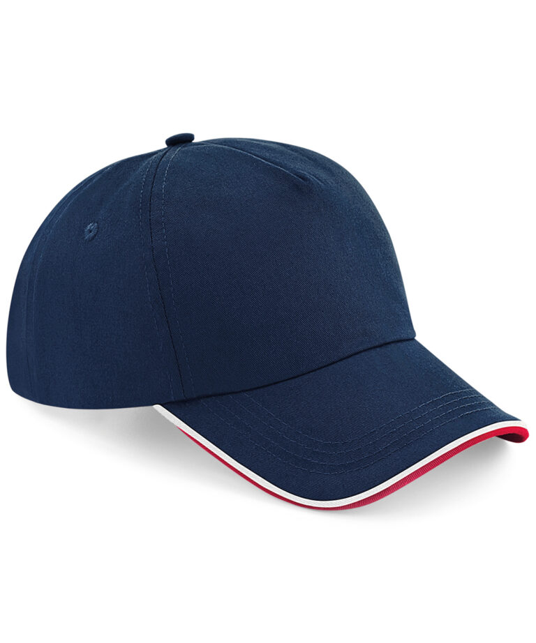Authentic 5-panel pet met bies langs de klep