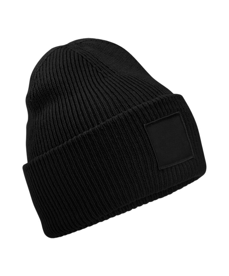 Muts met brede omslag en ton-sur-ton patch
