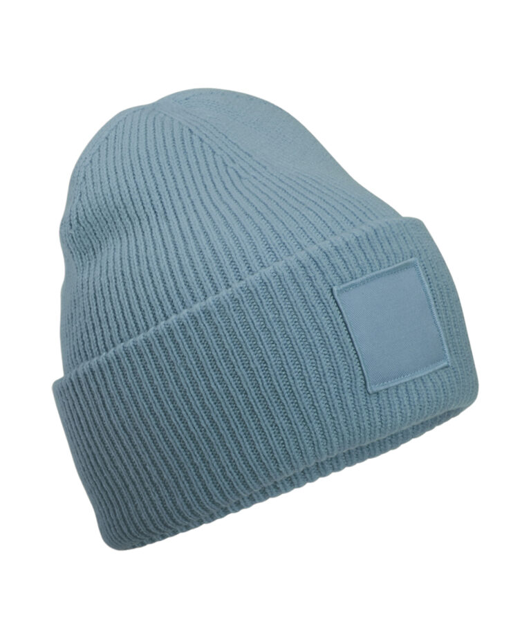 Muts met brede omslag en ton-sur-ton patch