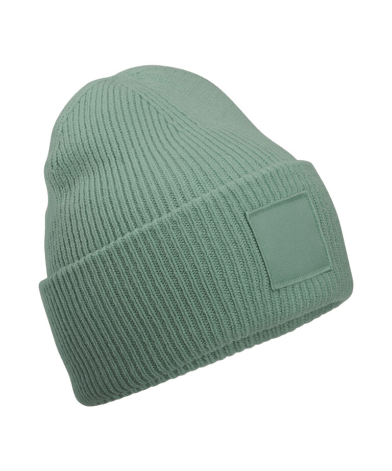 Muts met brede omslag en ton-sur-ton patch