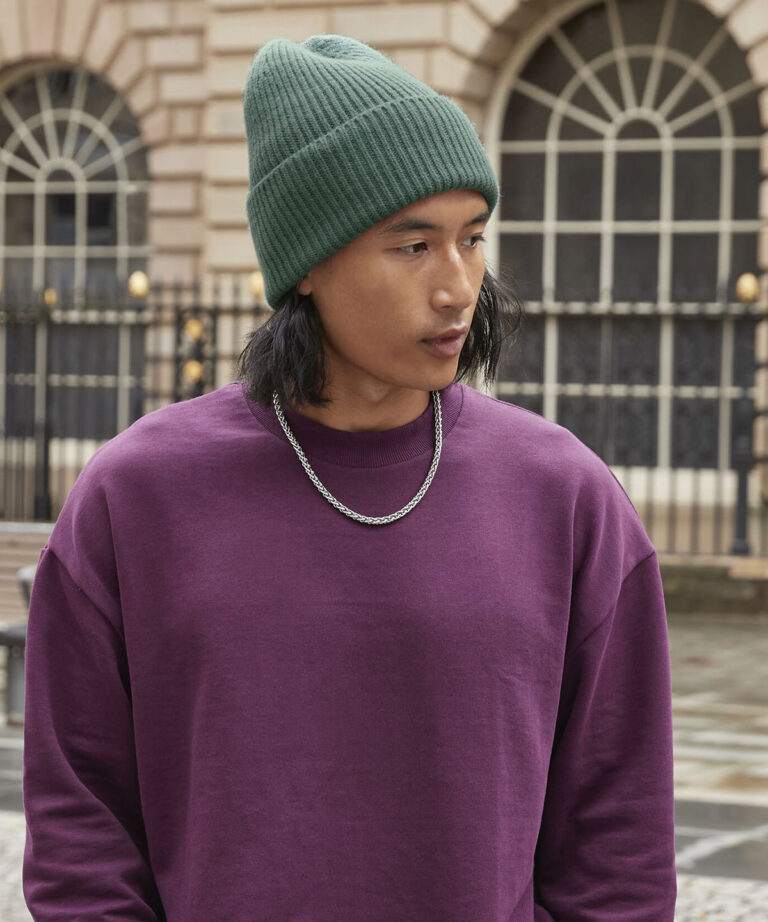 Oversized muts met omslag