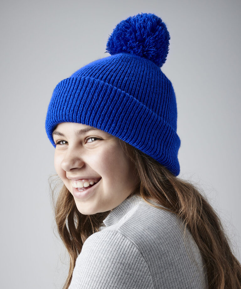 Junior reflecterende muts met pompon