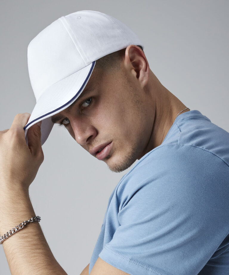 Authentic 5-panel pet met bies langs de klep