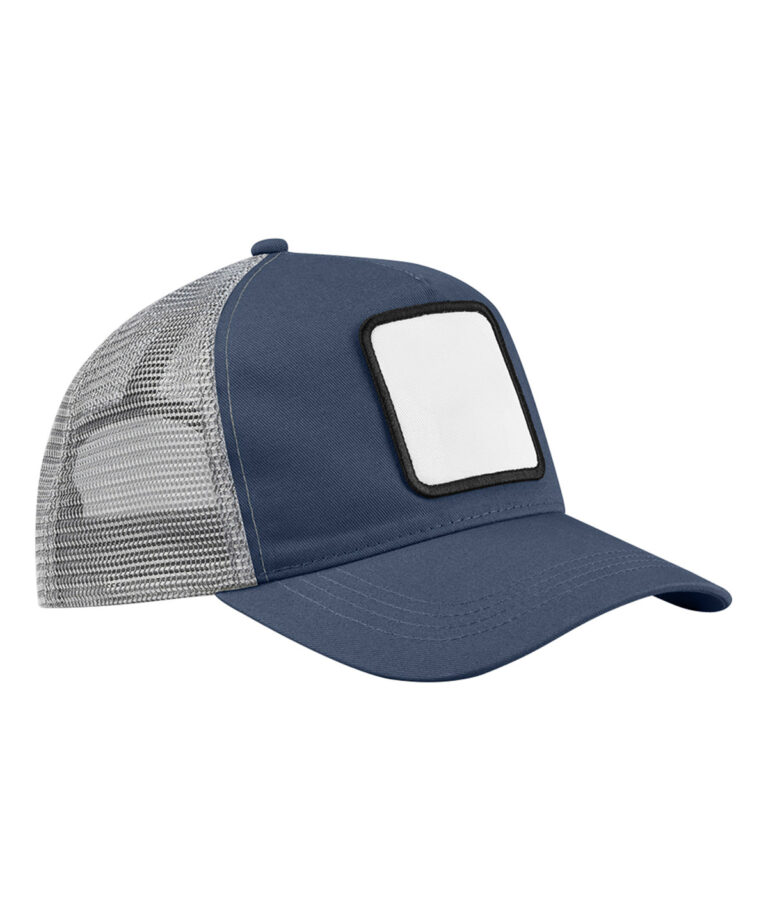 5-panel truckerpet met appliqué patch