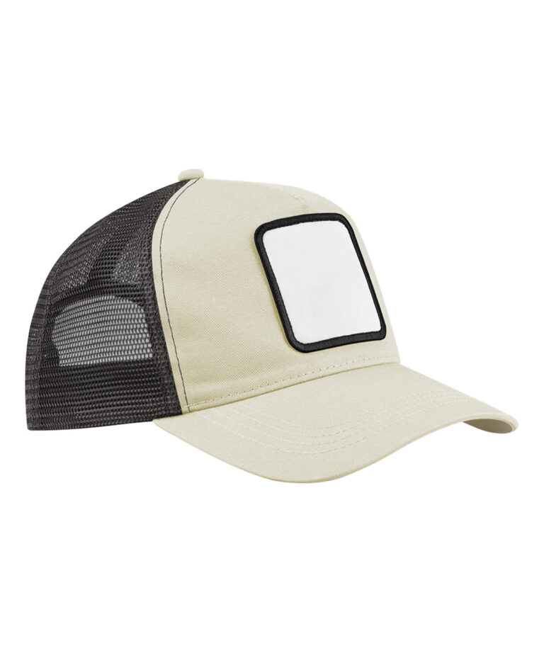 5-panel truckerpet met appliqué patch