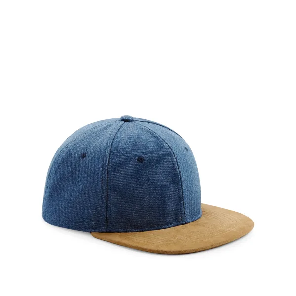 Snapback met suède klep